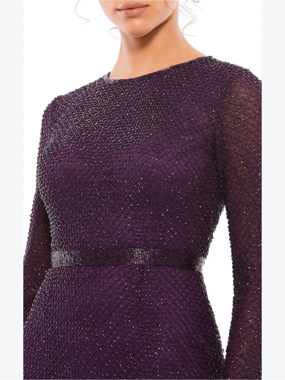 Mac Duggal 5056 Aubergine
Beaded Black Tie Long Sleeve
Gown Size 12 - Picture 9 of 11